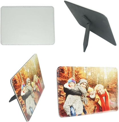 Custom Leather Print Photo Stand Frame, Personalized Leather Framed Picture, Memory Photo Keepsake Heartfelt Gift for Best Friend's Birthday