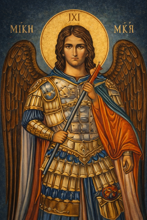 Archangel Michael Slate Icon – Orthodox Christian Protection & Faith Gift