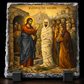 Jesus Raising Lazarus Orthodox Icon Rock Slate Plaque – Byzantine Christian Religious Gift Church Decor