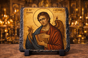 St John the Apostle Orthodox Icon Rock Slate Plaque Christian Religious Gift Decor