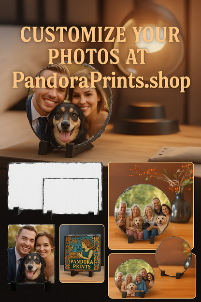 Custom Photo Rock Slate Collection | Eternal Memories Carved in Stone - Pandora Prints