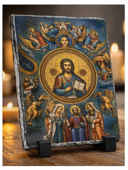 Christ in Glory Slate Icon – Orthodox Christian Faith & Devotion Gift