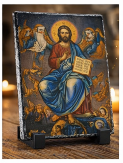 Christ Enthroned Slate Icon – Orthodox Christian Faith & Devotion Gift