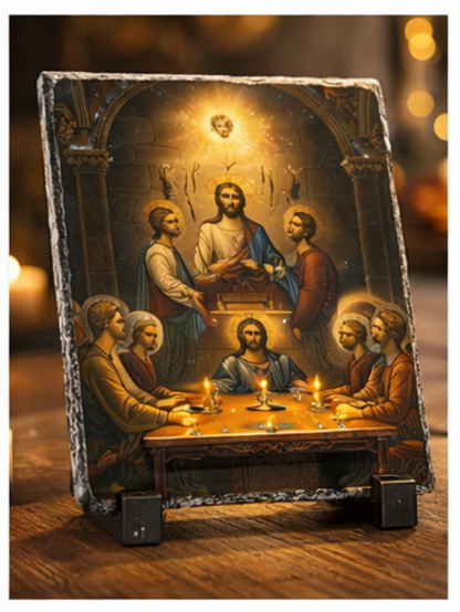 The Last Supper Slate Icon – Orthodox Christian Faith & Communion Gift