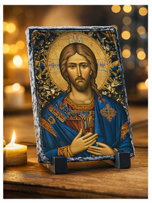 Christ the Savior Slate Icon – Orthodox Christian Faith & Devotion Gift