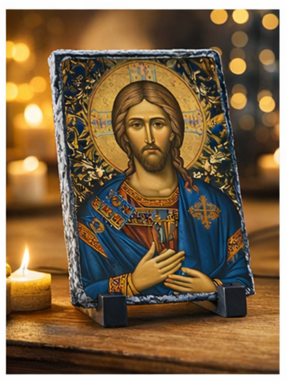 Christ the Savior Slate Icon – Orthodox Christian Faith & Devotion Gift