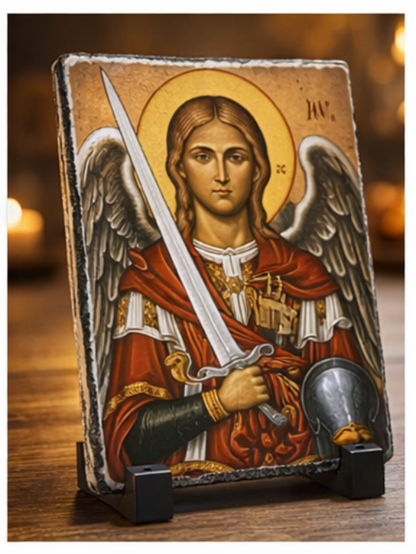 Archangel Gabriel Slate Icon – Orthodox Christian Faith & Protection Gift