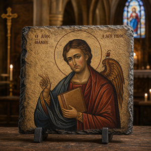 St John the Apostle Orthodox Icon Rock Slate Plaque Christian Religious Gift Decor