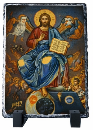 Christ Enthroned Slate Icon – Orthodox Christian Faith & Devotion Gift