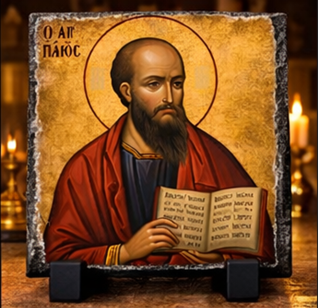 Apostle Paul Orthodox Icon Slate Plaque Religious Gift Church Home Decor