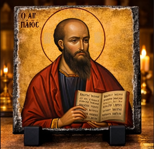 Apostle Paul Orthodox Icon Slate Plaque Religious Gift Church Home Decor