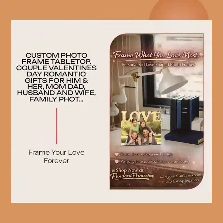 Custom Photo Frame Tabletop, Couple Valentines Day Romantic Gifts for Him &amp; Her, Mom Dad, Husband and Wife, Family Photo Print Stand by@Outfy