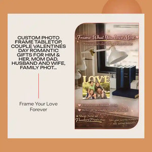Custom Photo Frame Tabletop, Couple Valentines Day Romantic Gifts for Him &amp; Her, Mom Dad, Husband and Wife, Family Photo Print Stand by@Outfy