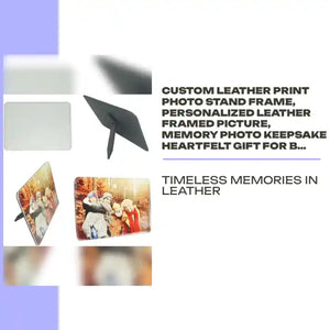 Custom Leather Print Photo Stand Frame, Personalized Leather Framed Picture, Memory Photo Keepsake Heartfelt Gift for Best Friend's Birthday by@Outfy