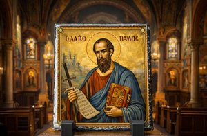 St Paul the Apostle Orthodox Icon Rock Slate Plaque – Byzantine Christian Religious Gift Church Decor