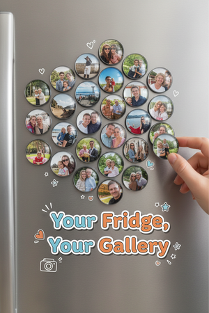 Personalized Picture Acrylic Glass Square Magnets, Custom Photo Memory Keepsake, Loved One Gift for Mom, Dad, Grandparents, Pets, and Baby